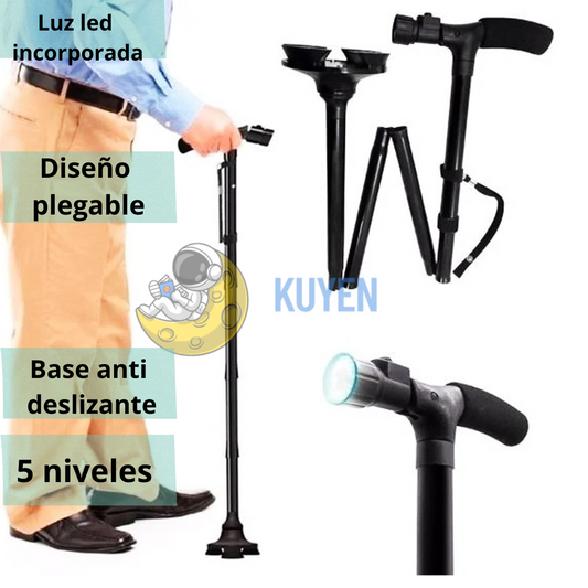BASTON ORTOPEDICO PLEGABLE CON LUZ