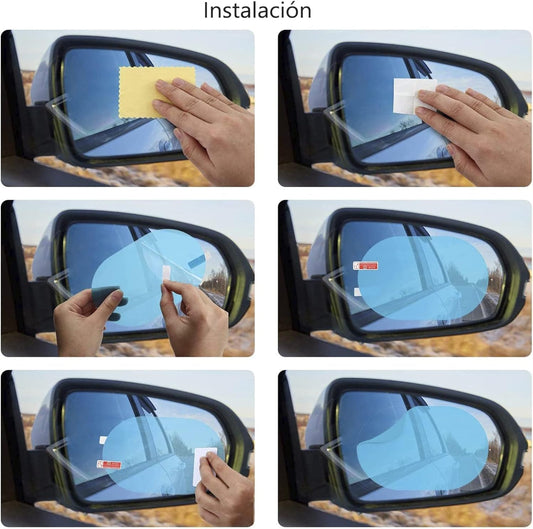 Pack 2 Lamina Antiempanantes Espejo Auto