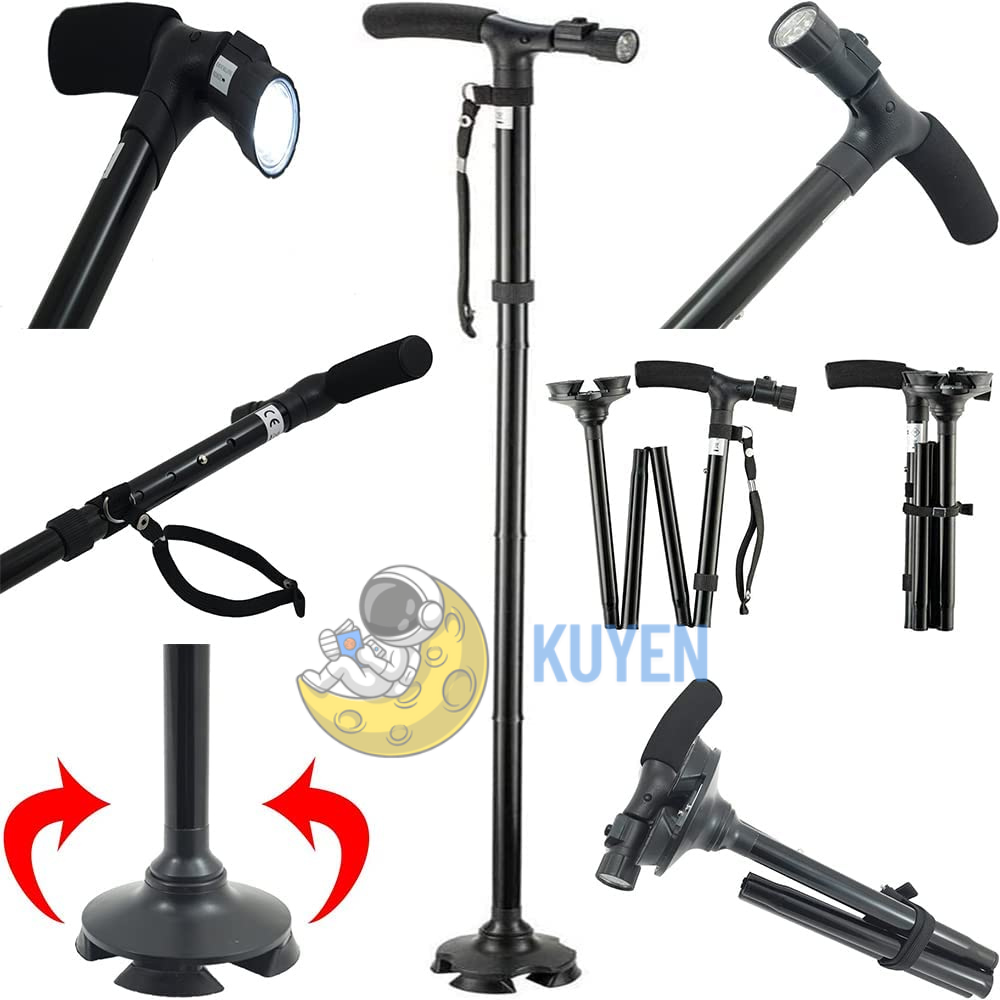 BASTON ORTOPEDICO PLEGABLE CON LUZ