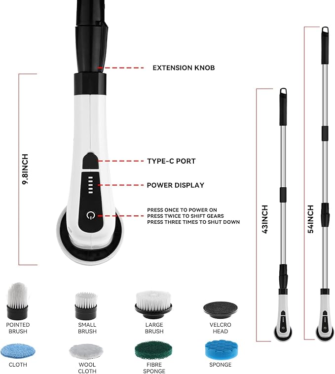 Cepillo Limpiador Eléctrico Recargable