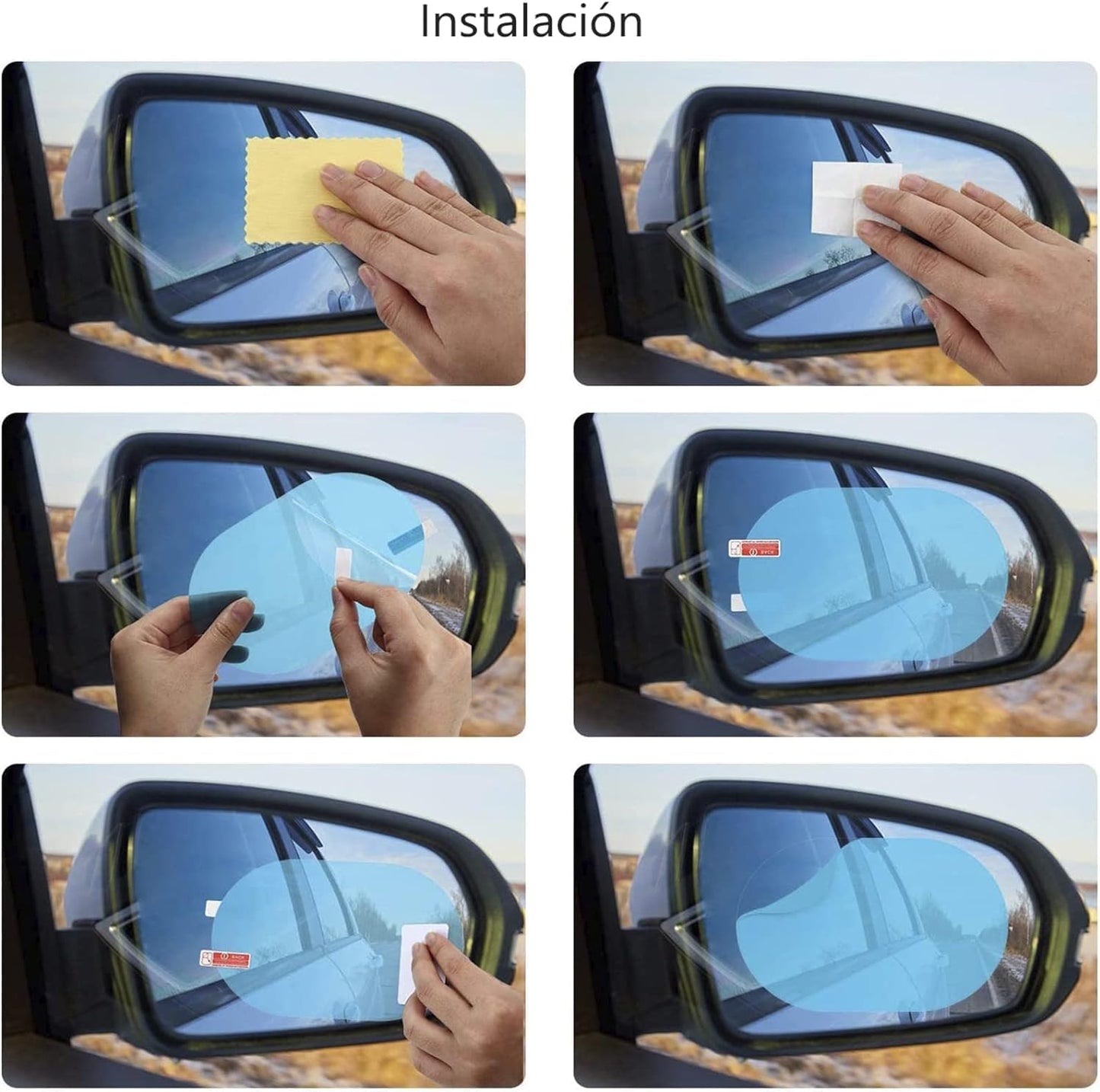 Pack 2 Lamina Antiempanantes Espejo Auto